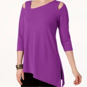 Alfani Lilac / Purple Cold Shoulder Long Sleeve Blouse/Tunic
Size XL